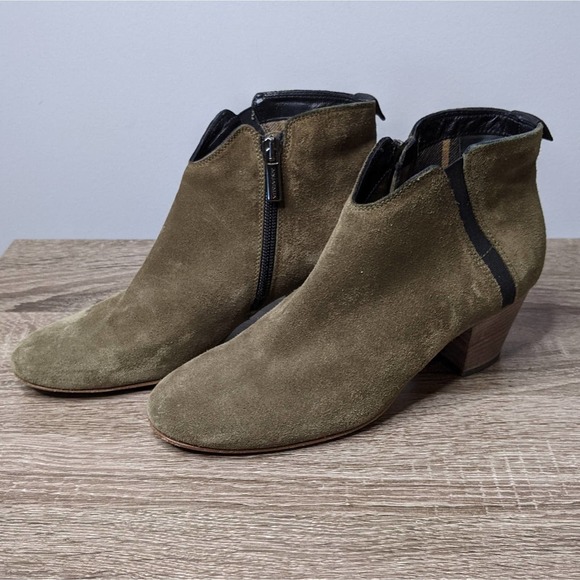 AQUATALIA • Suede Army Green Ankle Boots Sz 6.5 - Picture 2 of 7